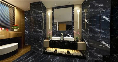 Ystafell Ymolchi Gyda Theils Marmor Du