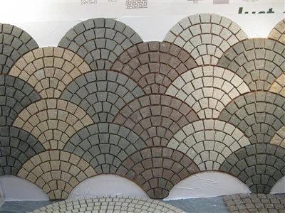 Pavers Cobblestone gyda chefn rhwyll