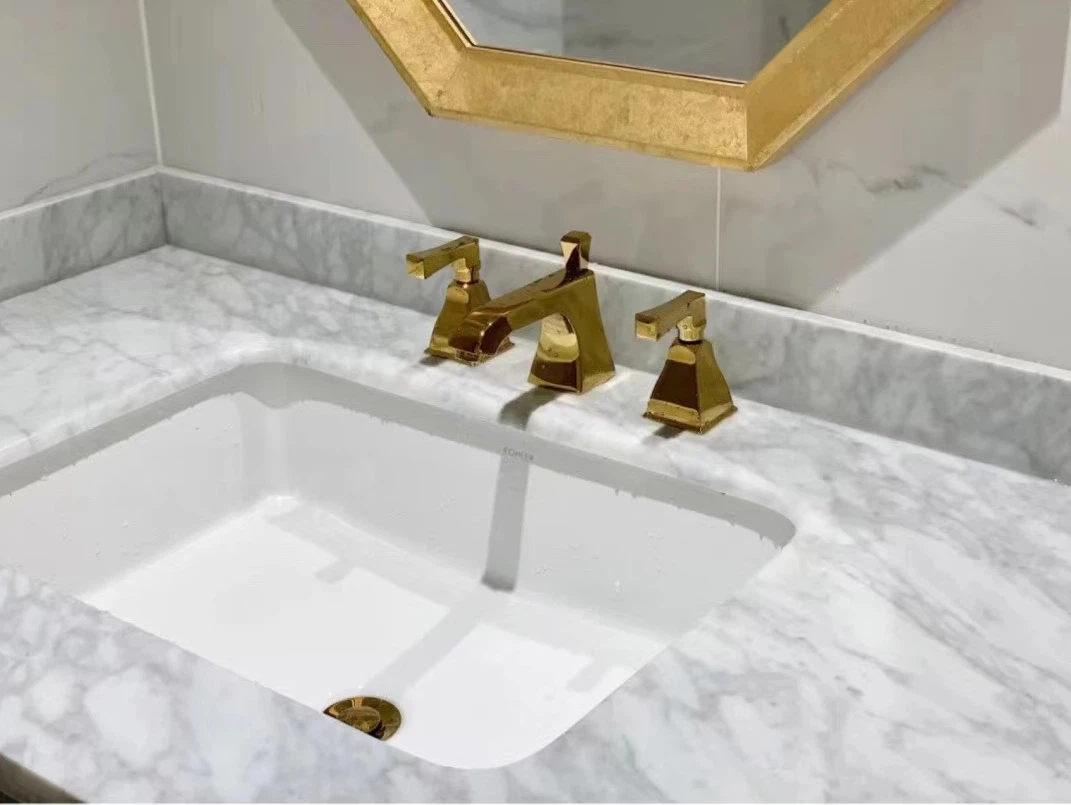 WHITE venatino marble vanity tops with back splash WHITE venatino marble vanity tops with back splash